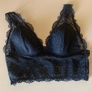 Topshop Navy Blue Lace Bralette